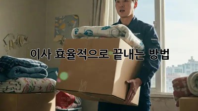 이사, 효율적으로 끝내는 방법!